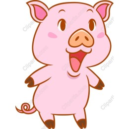 Cheerful Pink Pig