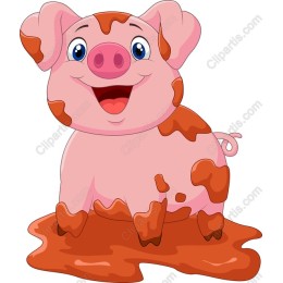 Cheerful Cartoon Piglet