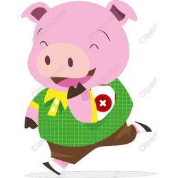 Whimsical Pink Pig Character