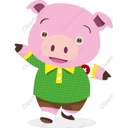 Charming Cartoon Pig Character