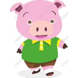 Playful Pig Character