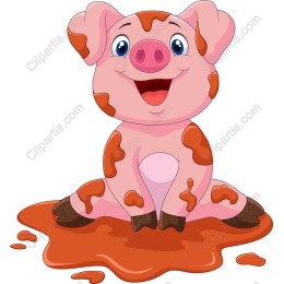 Playful Piglet in Mud