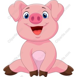 Cheerful Cartoon Pig
