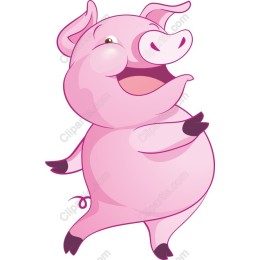 Cheerful Cartoon Pig