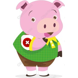 Cheerful Pig Character