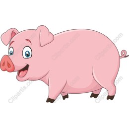 Cheerful Cartoon Pig