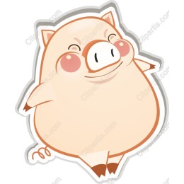 Cheerful Plump Pig