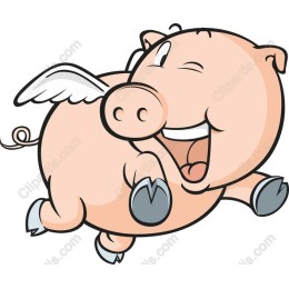 Whimsical Winged Pig