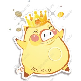 Cheerful Golden Crown Pig
