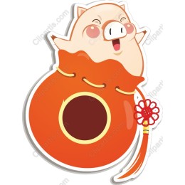 Cheerful Piggy Fortune Bag