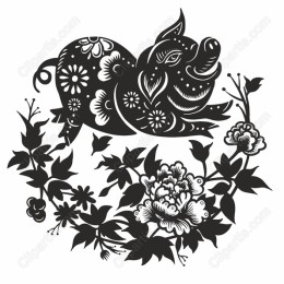 Floral Pig work