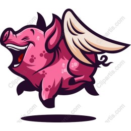 Whimsical Flying Pig