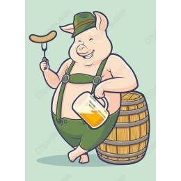 Cheerful Pig for Festive