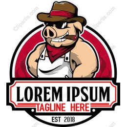 Charismatic Pig Mascot