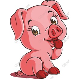 Playful Pink Piglet Cartoon
