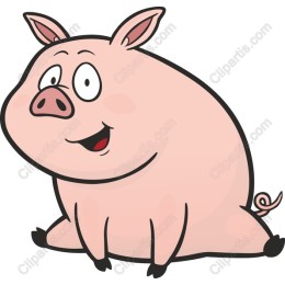 Happy Pig Cartoon