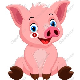 Cheerful Cartoon Piglet