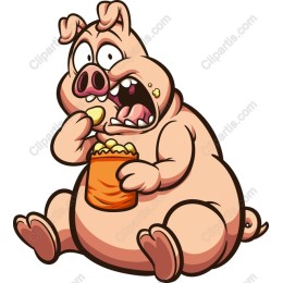 Charming Snack-Loving Pig