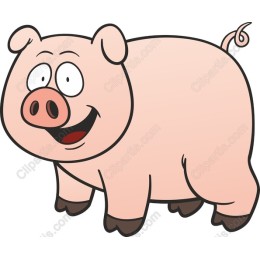 Cheerful Cartoon Pig
