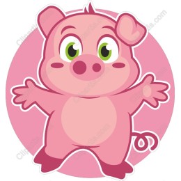 Adorable Cartoon Pig