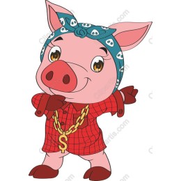 Stylish Cartoon Pig