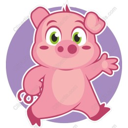 Cheerful Cartoon Pig