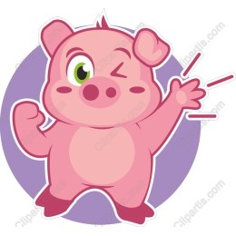 Cheerful Pig Character