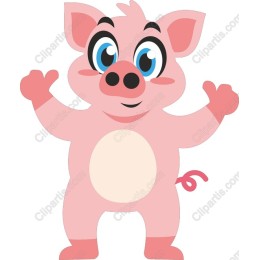 Playful Cartoon Pig