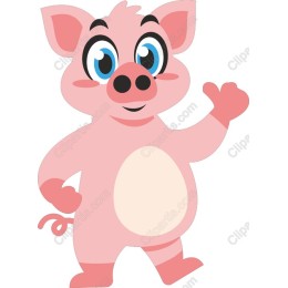 Cheerful Pig Character
