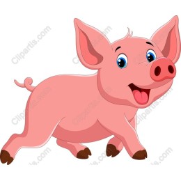 Cheerful Cartoon Pig
