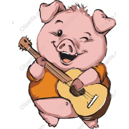 Cheerful Pig Musician