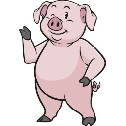 Playful Cartoon Pig