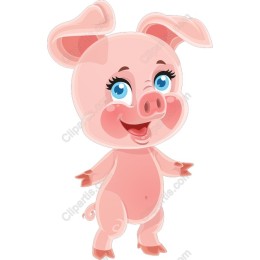 Cheerful Cartoon Pig