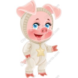 Playful Piglet in Onesie