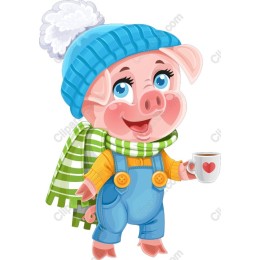 Charming Winter Piglet