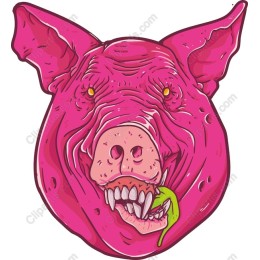 Playful Pink Pig with Snake