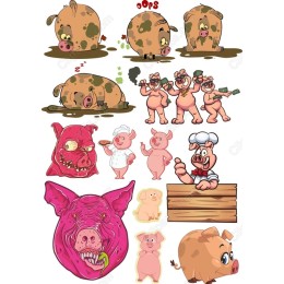 Pig Clipart Bundle - Whimsical