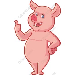 Cheerful Cartoon Pig