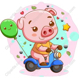 Charming Piglet Riding Scooter