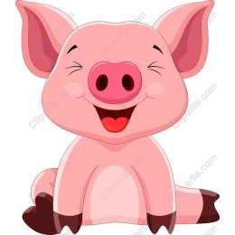 Cheerful Cartoon Pig