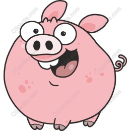 Cheerful Pink Pig