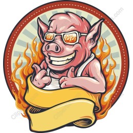 Playful Flaming Pig