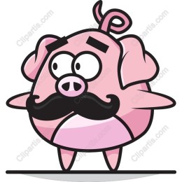 Whimsical Cartoon Pig