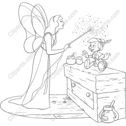 Whimsical Fairy and Pinocchio