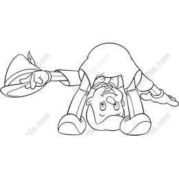 Cheerful Upside-Down Character