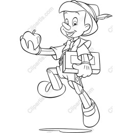 Charming Character with Apple and Suitcase