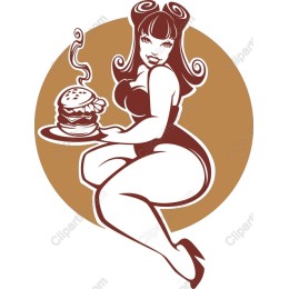 Retro Diner Girl with Burger