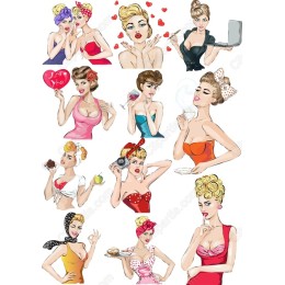 Charming Retro Pin-Up Girl Set - Bundle