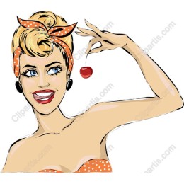Charming Vintage Pin-Up with Cherry
