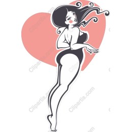 Vintage Glamorous Figure with Heart